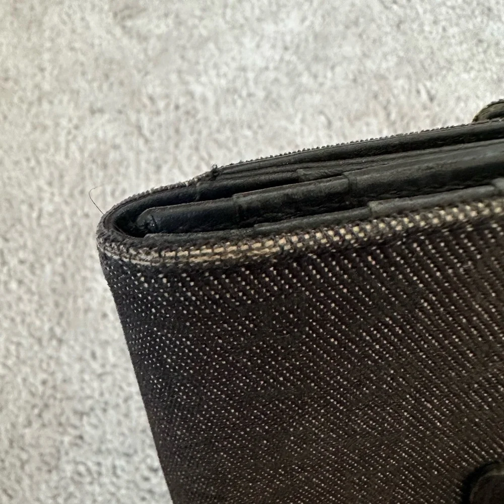 Bvlgari Bulgari logo authentic vintage long logomania in gray denim wallet - Picture 15 of 15